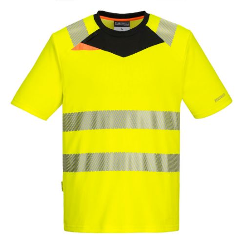 Portwest DX4 Hi-Vis T-Shirt S/S Yellow/Black Yellow/Black
